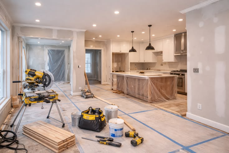 Luxury home renovation in progress